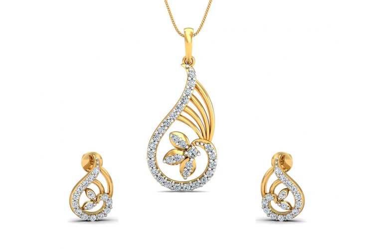 Charvi Designer Diamond Pendant Set